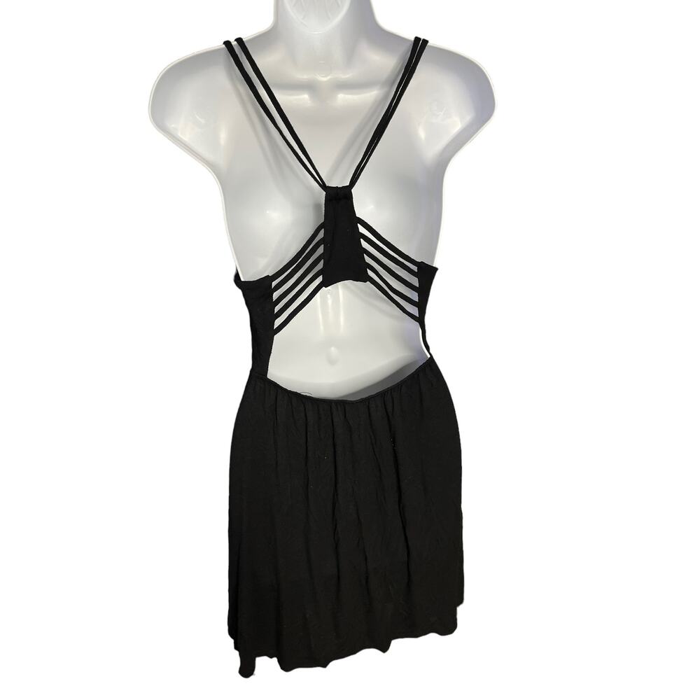 Empyre black strappy back flowy mini dress small - Picture 2 of 4